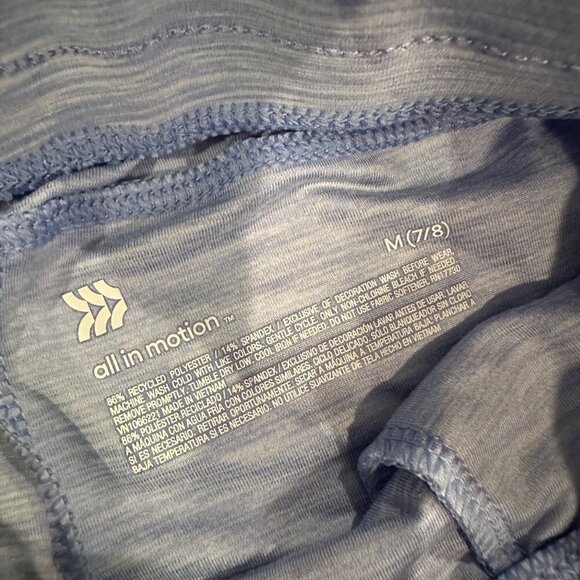 ALL IN MOTION GIRLS BLUE SHORTS MEDIUM 7/8 - Picture 2 of 5